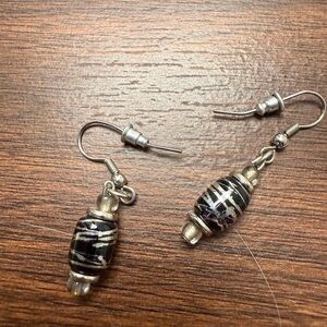 Elegant Black and Silver Earrings